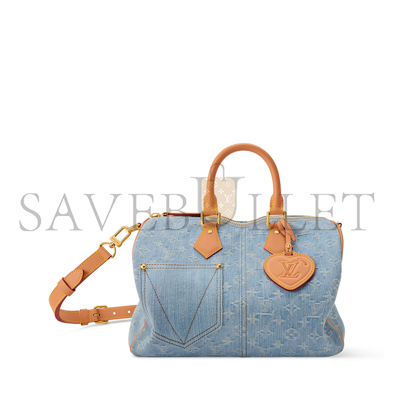 LOUIS VUITTON DENIM SPEEDY 30 BANDOULIÈRE M2A209 (34*22*19cm)